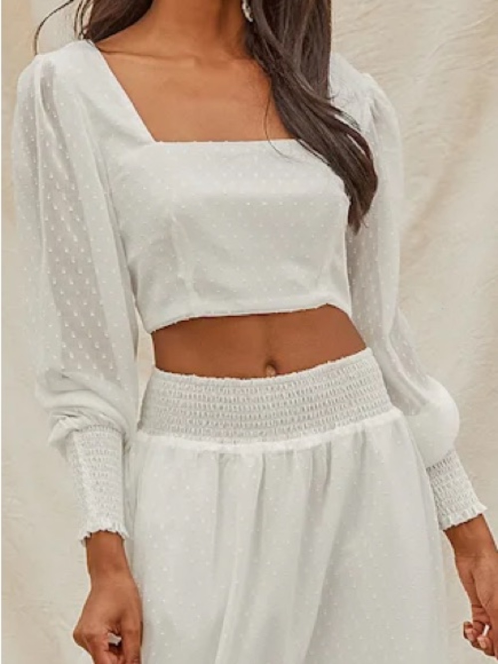 Lulus Women’s Small White Long Sleeve Summer Vacation Crop Top